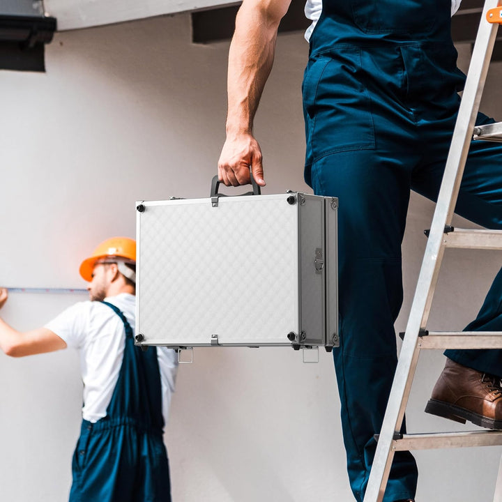 Wiltec Alu Universalkoffer 46x33x15,2 cm, Alubox abschliessbar für Aufbewahrung und Transport von We