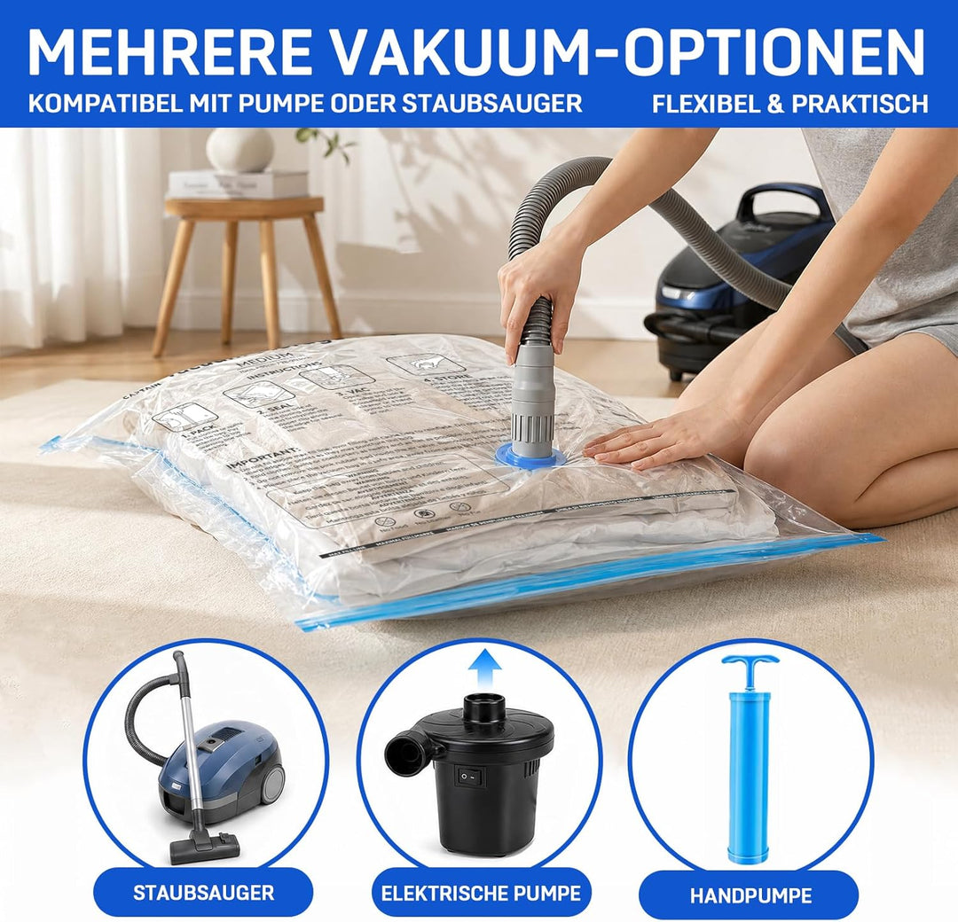 Vakuumbeutel für Kleidung Bettdecken 12 Stück, CaptainFive Vakuumierbeutel 3 Grössen (4 * 100x80cm +