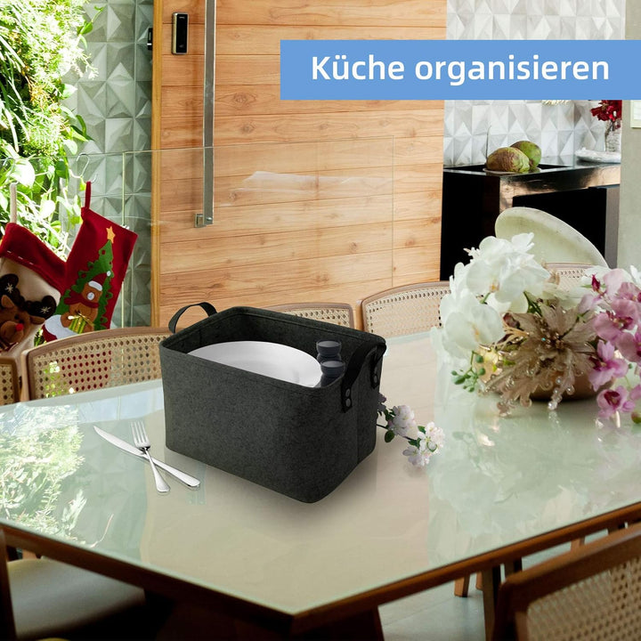 LITLANDSTAR felt storage basket, faltbar filz aufbewahrungsbox für Regal,Wäsche,Schrank,Spielzeug od