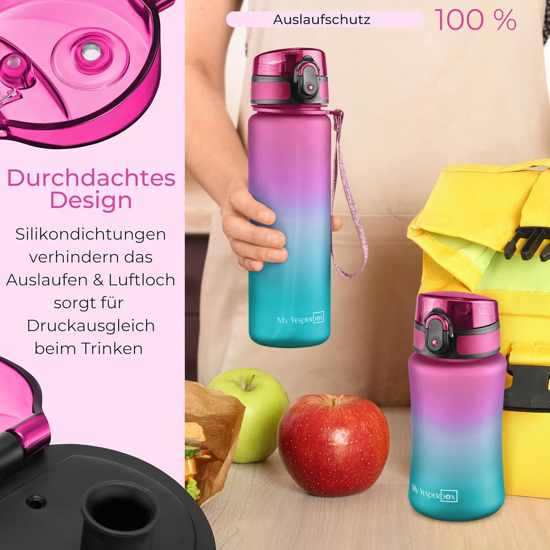 My Vesperbox - Mini Lite Set – Bento Box &amp; Trinkflasche 500ml – Lunchbox mit variablen Fächern – Bro