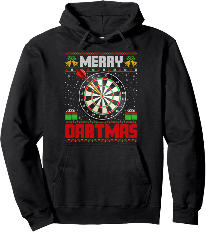 Lustiges Dartspiel Merry Dartmas Xmas Xmas Santa Ugly Dart's Christmas Pullover Hoodie