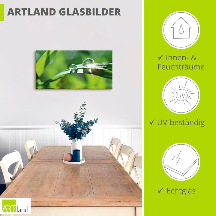 ARTland Glasbilder Wandbild Glas Bild einteilig 60x30 cm Querformat Natur Botanik Pflanzen Gräser Wa