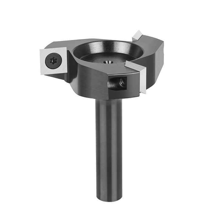SpeTool 3 Flöten Planfräser für Oberfräse 60 mm Schnittdurchmesser, 12 mm Schaft Hobelfräser mit Wen