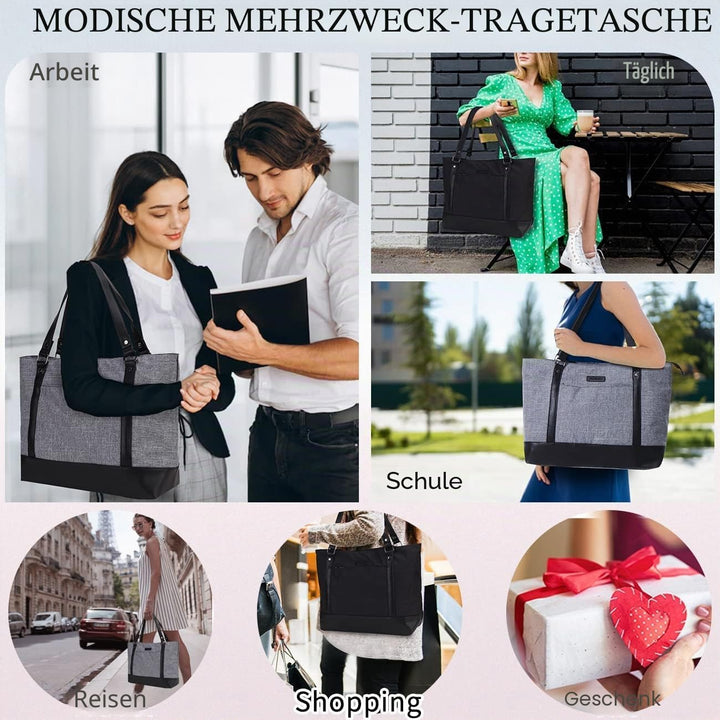 VX VONXURY Laptop Handtasche Damen Laptoptasche,15,6 Zoll Computer Umhängetasche Lehrer Arbeitstasch