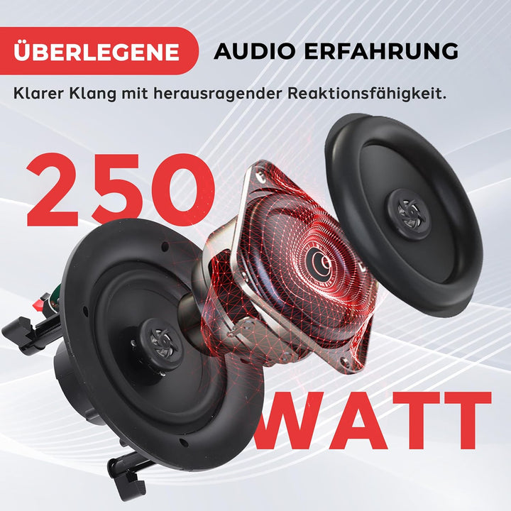 Pyle Deckenlautsprecher - Stereo-Heimkino-Lautsprecher - Wandlautsprecher Unterputz - 8-Zoll-Weiss 2