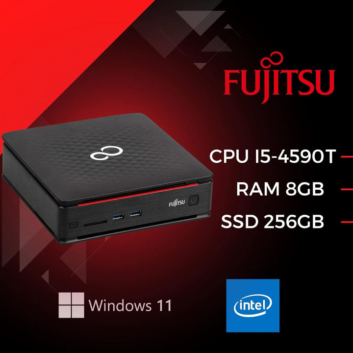 Fujitsu, Sofort einsatzbereit, PC, Intel i5, 8 GB RAM, SSD, 256 GB, PC Desktop mit Office 2021, Wind