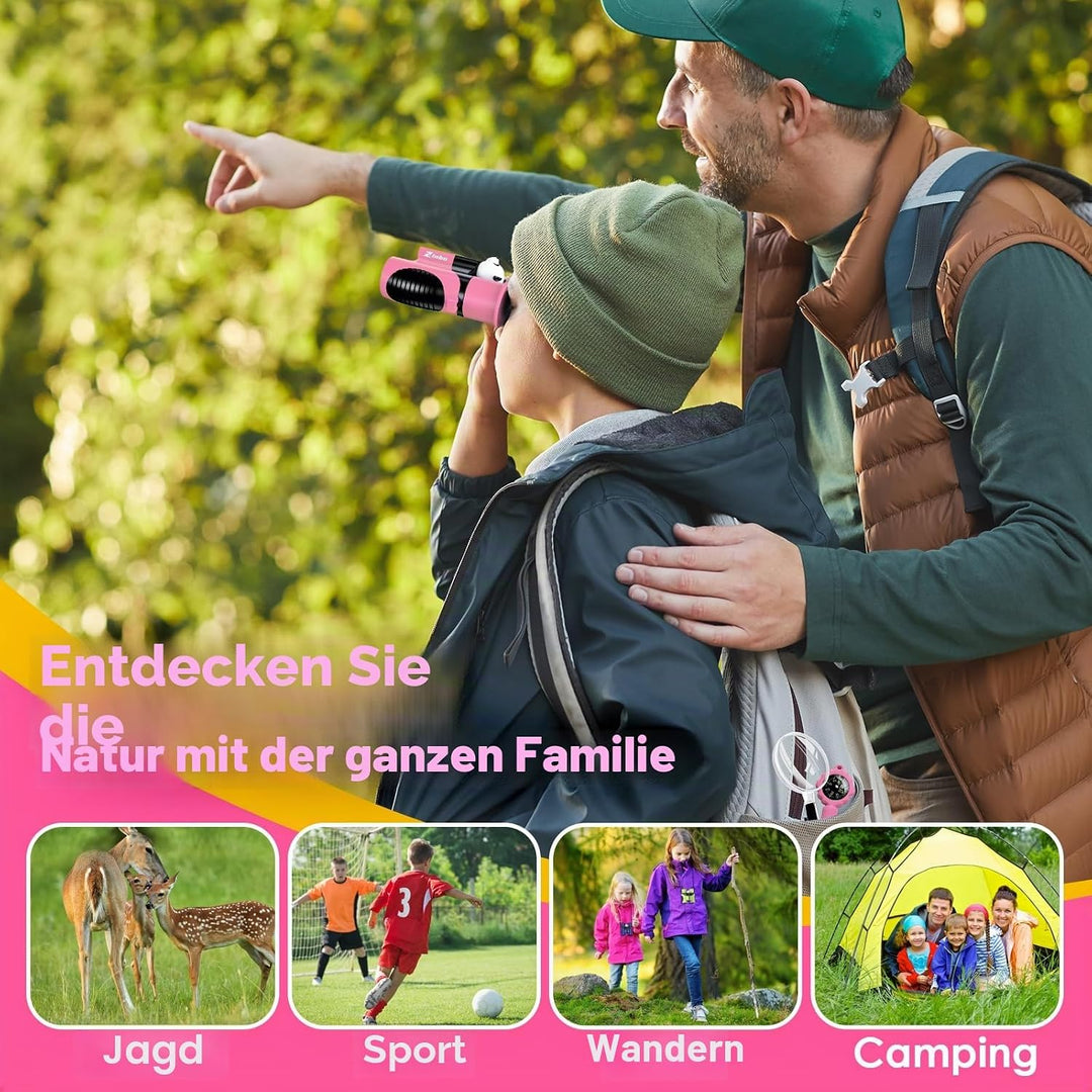 Fernglas für Kinder, Spielzeug für 3–12 Jahre alte Mädchen und Jungen, Vogelbeobachtung, Wandern, 4,