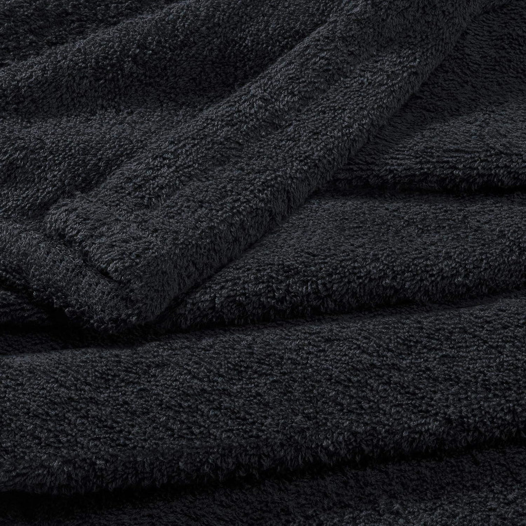 CelinaTex Funlike Poncho mittel 65 x 100 cm schwarz Baumwolle Badeponcho Frottee Surfponcho Kapuzenh
