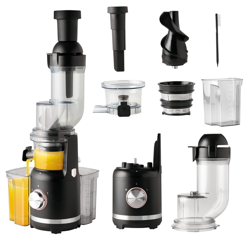 Berlinger Haus Schraubenentsafter | Slow Juicer in Schwarz-Roségold | 300W Motor mit leiser Technolo