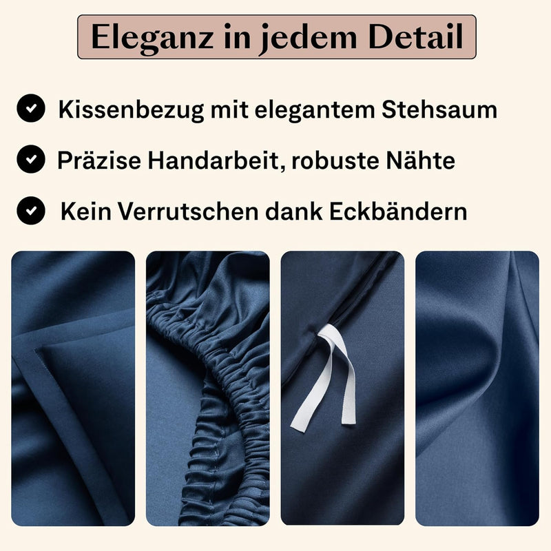 Amqua ägyptische Baumwolle Spannbettlaken 90x200cm Boxspringbett Dunkelblau| Spannbettlaken 90x200 B