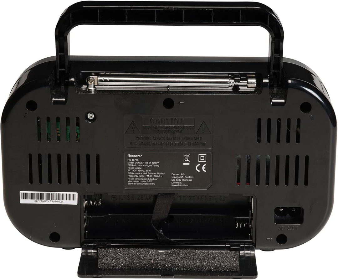 Denver TR-51 UKW-Radio mit analogem Tuning, Weiss, Weiss