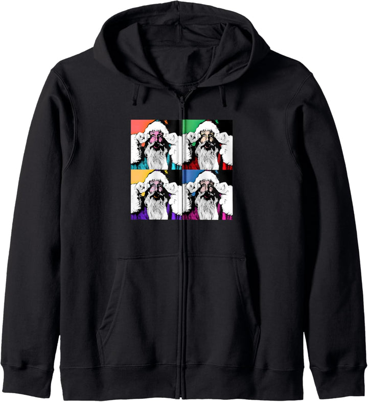 Fun Colorful Pop Art Santa for men and women, kids too Kapuzenjacke
