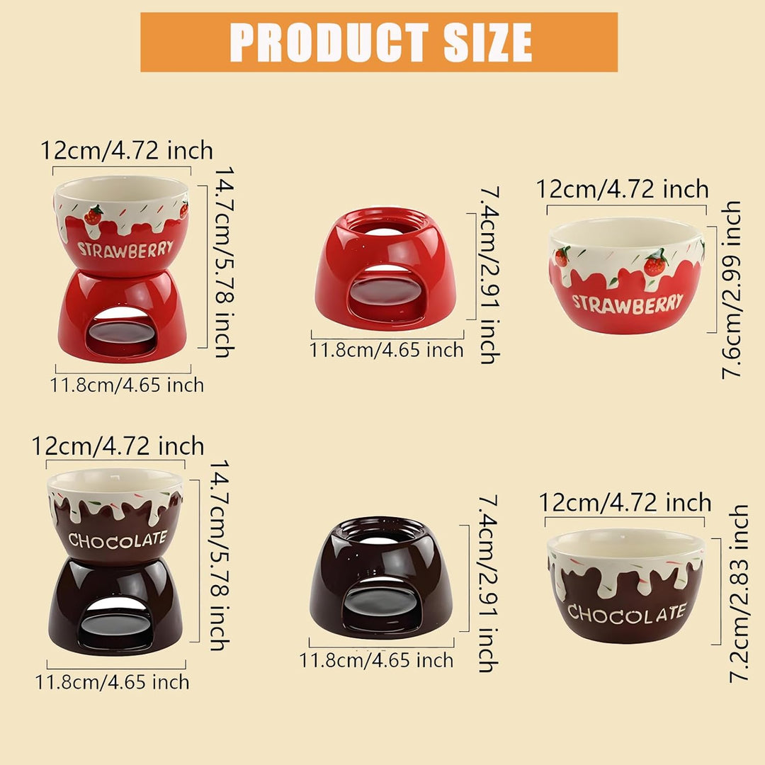 Chocolate Fondue Mug Set, Fondue Set für Schokolade Und Käse, Schokoladen-Fondue-Becher-Set für Butt