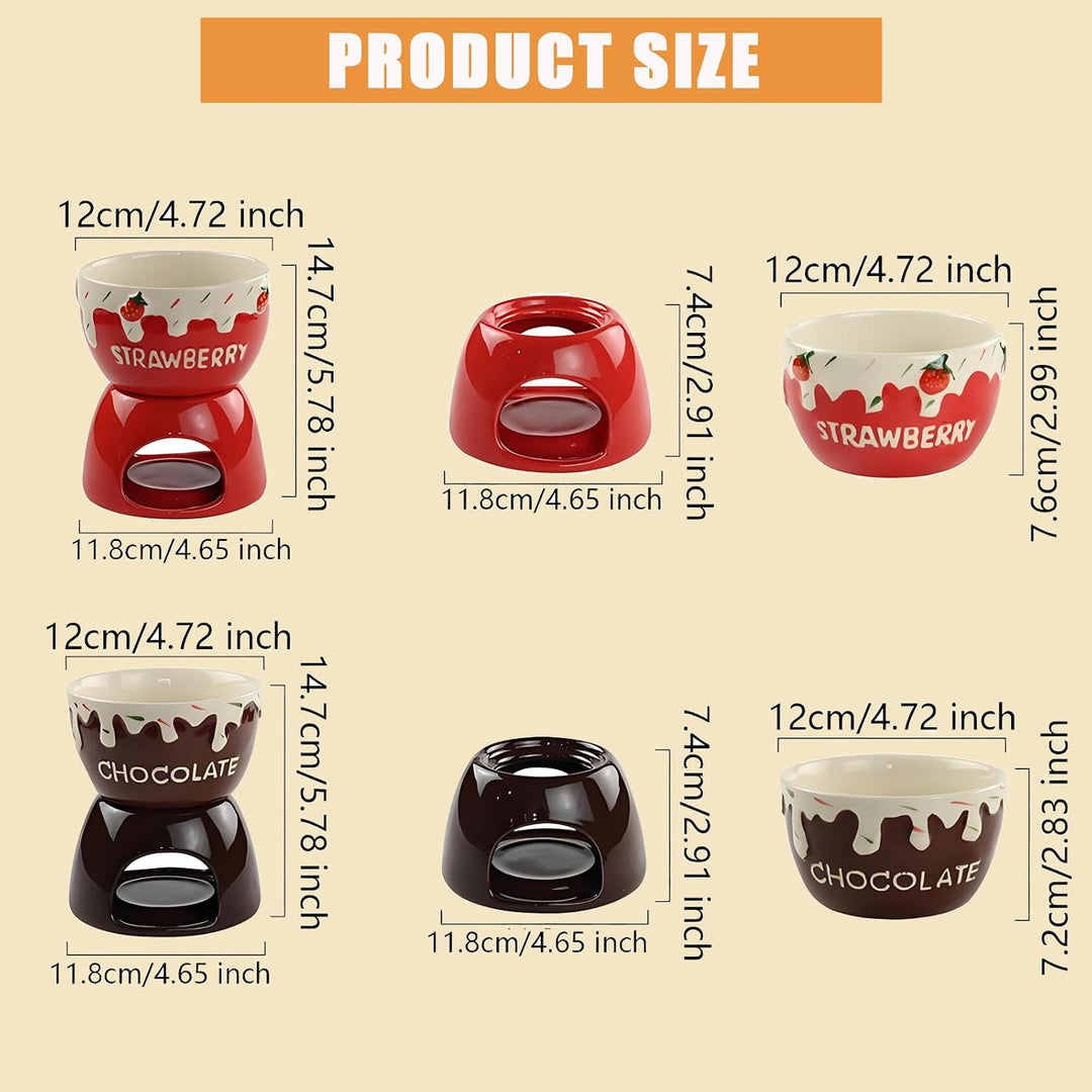 Chocolate Fondue Mug Set, Fondue Set für Schokolade Und Käse, Schokoladen-Fondue-Becher-Set für Butt