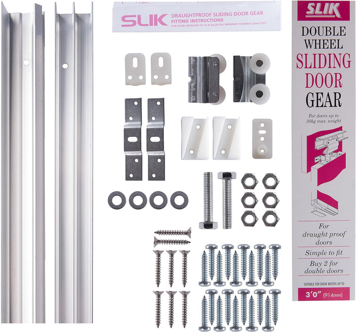 SLIK 08SL005091 Zubehör-Set für Führungsschienen von Schiebetüren mit Doppellaufschiene, 914 mm