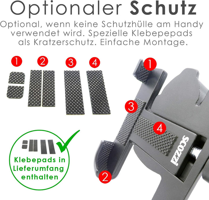 Handyhalterung Fahrrad Motorrad Quad Alu Metall Handy Halterung Halter Universal z.B. kompatibel mit