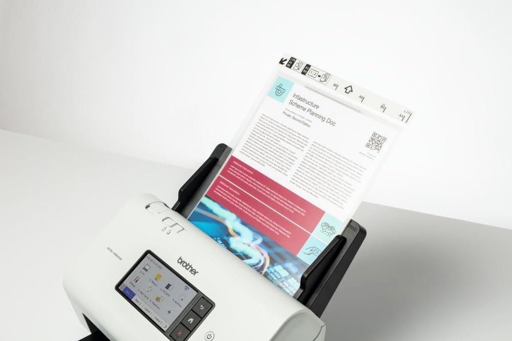 Brother ADS-4900W, Professioneller Dokumentenscanner mit USB, LAN und 5GHz WLAN, Duplex Scan, Touchs