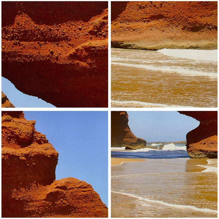 Bilder auf Leinwand 100x70cm Leinwandbild Felsen Sandstein Ozean Natur Gross Wanddeko Bild Schlafzim