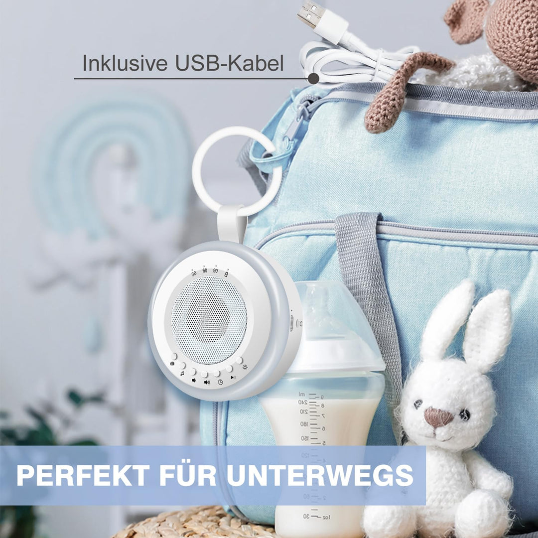 Tragbare Baby White Noise Machine: Easy@Home Einschlafhilfe Babys mit weissem Rauschen | Nachtlicht