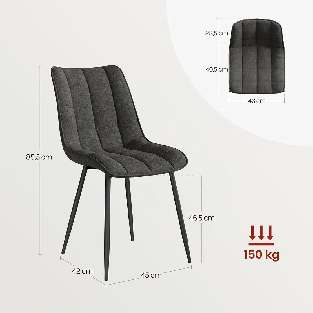 WOLTU Esszimmerstühle 2er Set, für Wohnzimmer Küche Esszimmer, Küchenstühle gepolstert mit Rückenleh