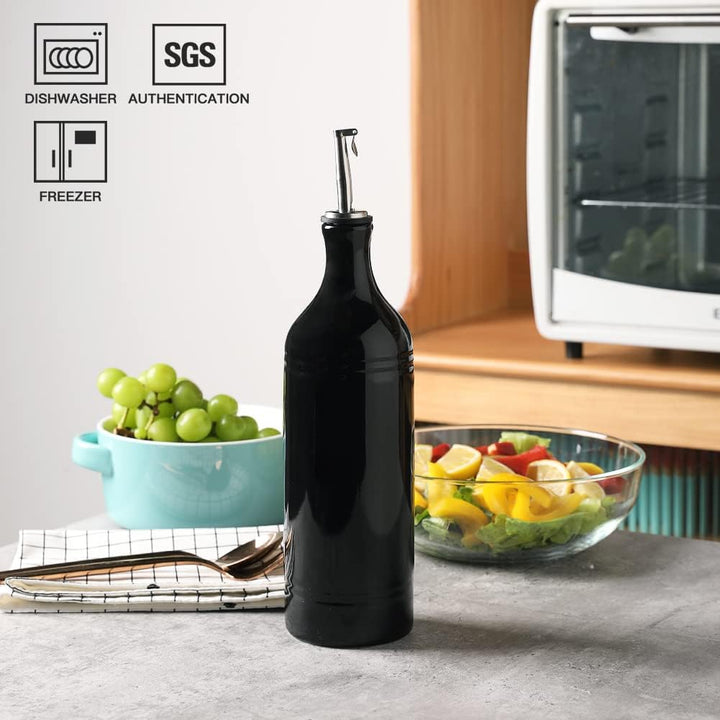 Sweejar Home Grosse Keramik-Olivenölspenderflasche, blickdichte Öl-Menage schützt Öl, um Oxidation z