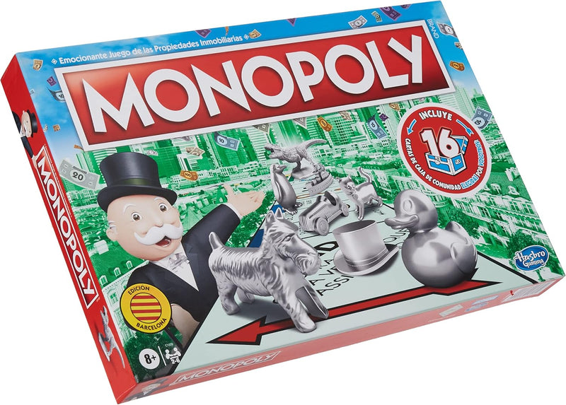 Familienspiel Monopoly für 2 bis 6 Spieler, Spiel für Kinder ab 8 Jahren, mit Fankarten, mehrfarbig,