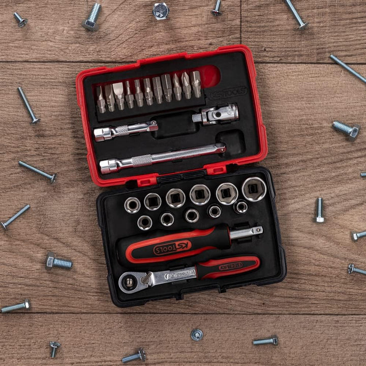 KS Tools 922.0626 922.0626 Ultimate Steckschlüsselsatz, 1/4 Zoll, 27-teilig Steckschlüsselsatz und Z