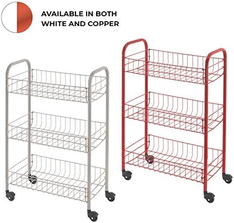 Metaltex Allzweckwagen 3-Etagen, Metall, Weiss, 41 x 23 x 63 cm, 1 Einheiten Weiss 41 x 23 x 63 cm,