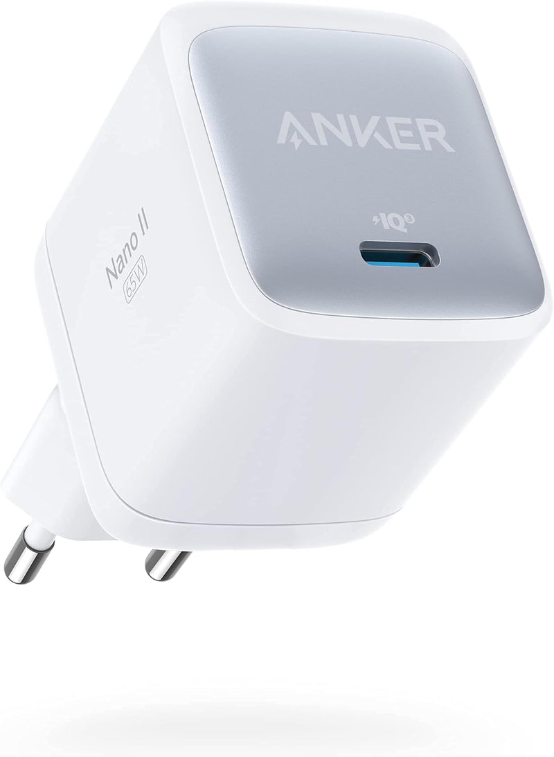 Anker Nano II 65W USB-C Ladegerät Netzteil mit Schnellladeleistung, GaN II Technologie, Kompatibel m