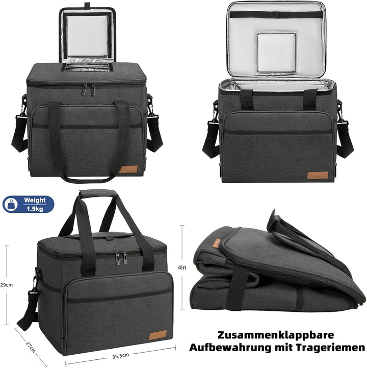 ALLCAMP 30L Kühltasche Faltbare Picknicktasche Thermo Tasche Isoliertasche Kühlkorb Kühlbox isolierb