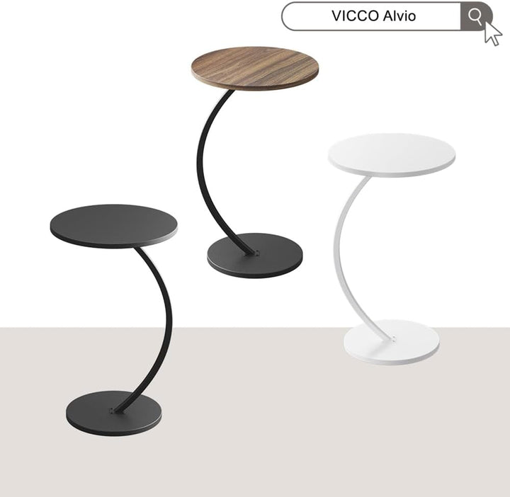Vicco Beistelltisch Alvio, Schwarz, 40 x 60 cm | als Ablagefläche für Wohnzimmer oder Schlafzimmer e