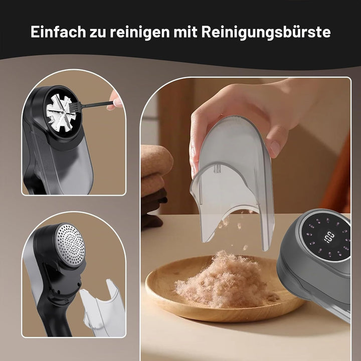 Fusselrasierer Elektrisch, Tragbarer Elektrischer Fusselentferner USB Wiederaufladbar mit LED-Digita