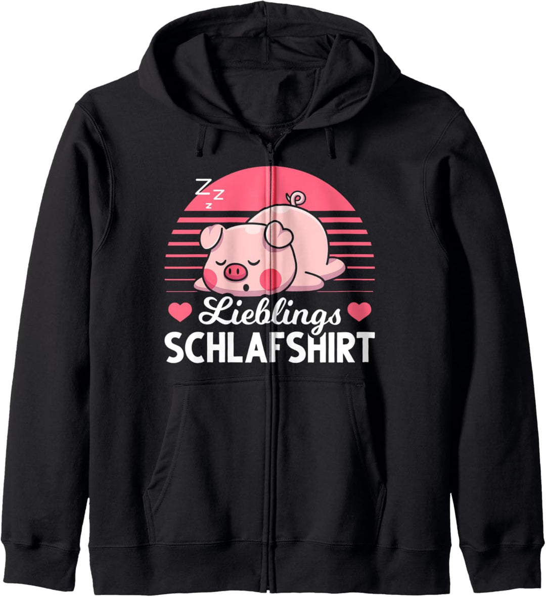 Lieblings Schlafshirt Bauernhof Tier Schlafanzug Schwein Kapuzenjacke
