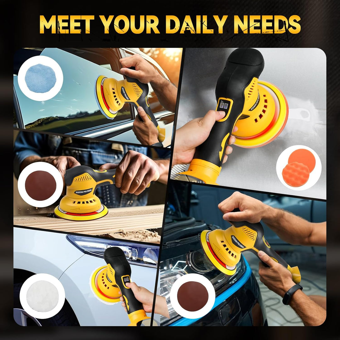 Kabelloser Auto Poliermaschine für Dewalt, bürstenloses 6-Zoll-Auto Politur-Set, 8 variable Geschwin