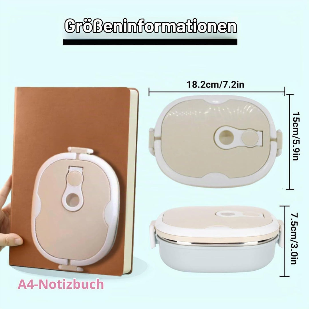Lunchbox, 900ml Edelstahl-Bento Lunch Box, Einschichtigem Lunchbox, auslaufsichere Lebensmittelbehäl