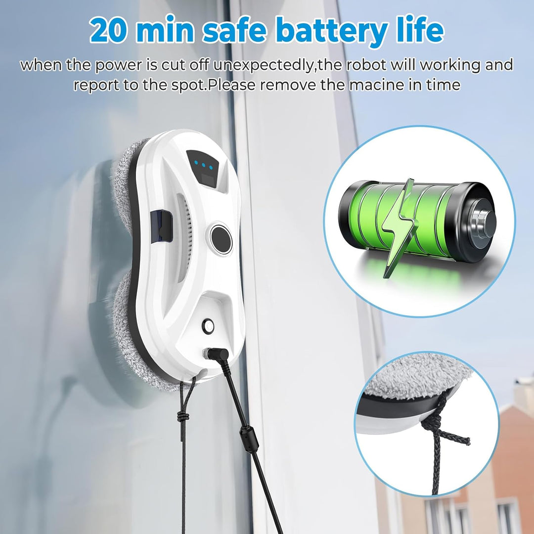 Fensterputzroboter mit Sprühfunktion, 5600Pa Fensterreiniger Roboter Automatischer, Elektrischer Fen
