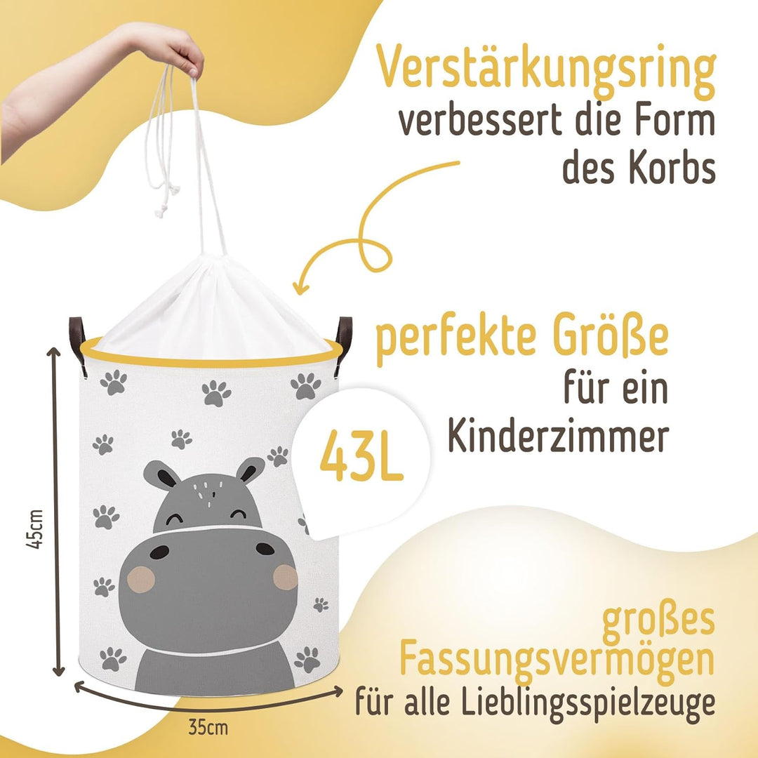 SIPO XL Baumwoll‑Organizer &amp; faltbarer Wäschekorb – mit wasserdichter Innenbeschichtung, Zugkordel &amp;