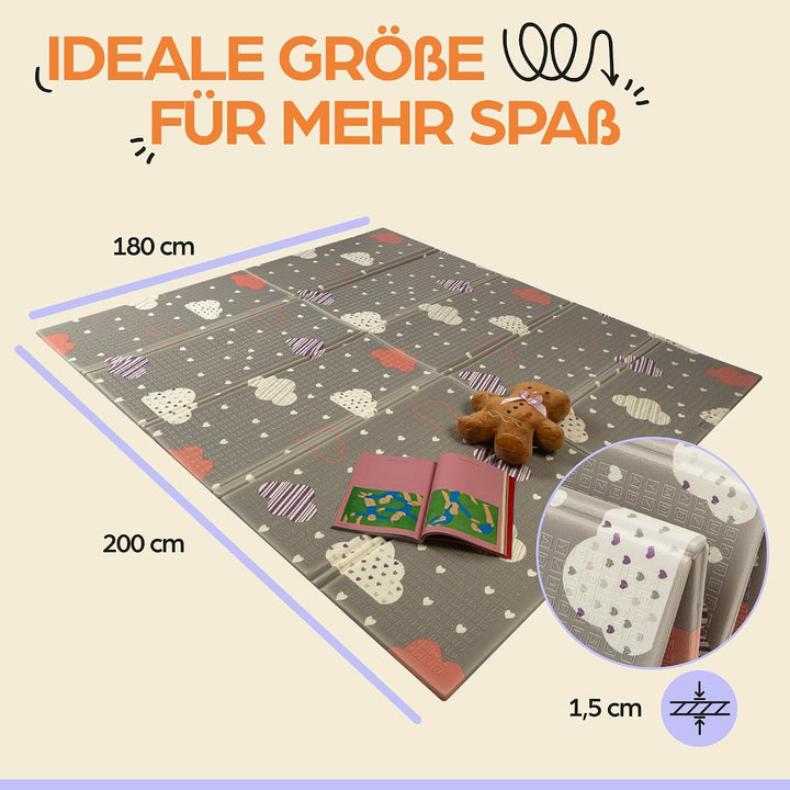 Baby-Spielmatte, faltbar, sensorisch, wasserdicht, ungiftig, wendbar. Vielseitige Matte, perfekt zum