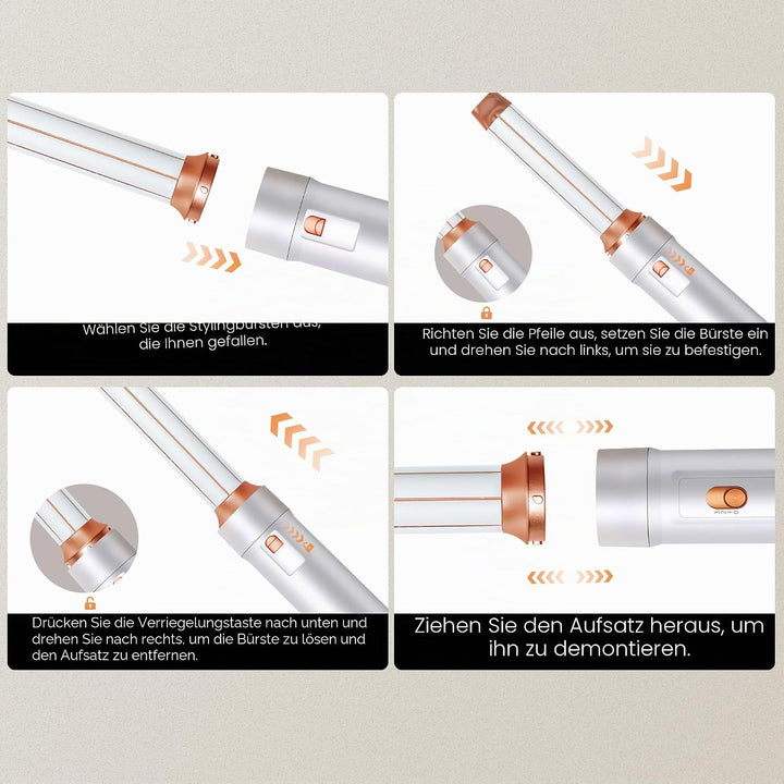 Hair Styler Set 5 in 1 Hairstyler 5 in 1 mit Rundbürstenföhn, Warmluftbürste, Föhnbürste, Haartrockn