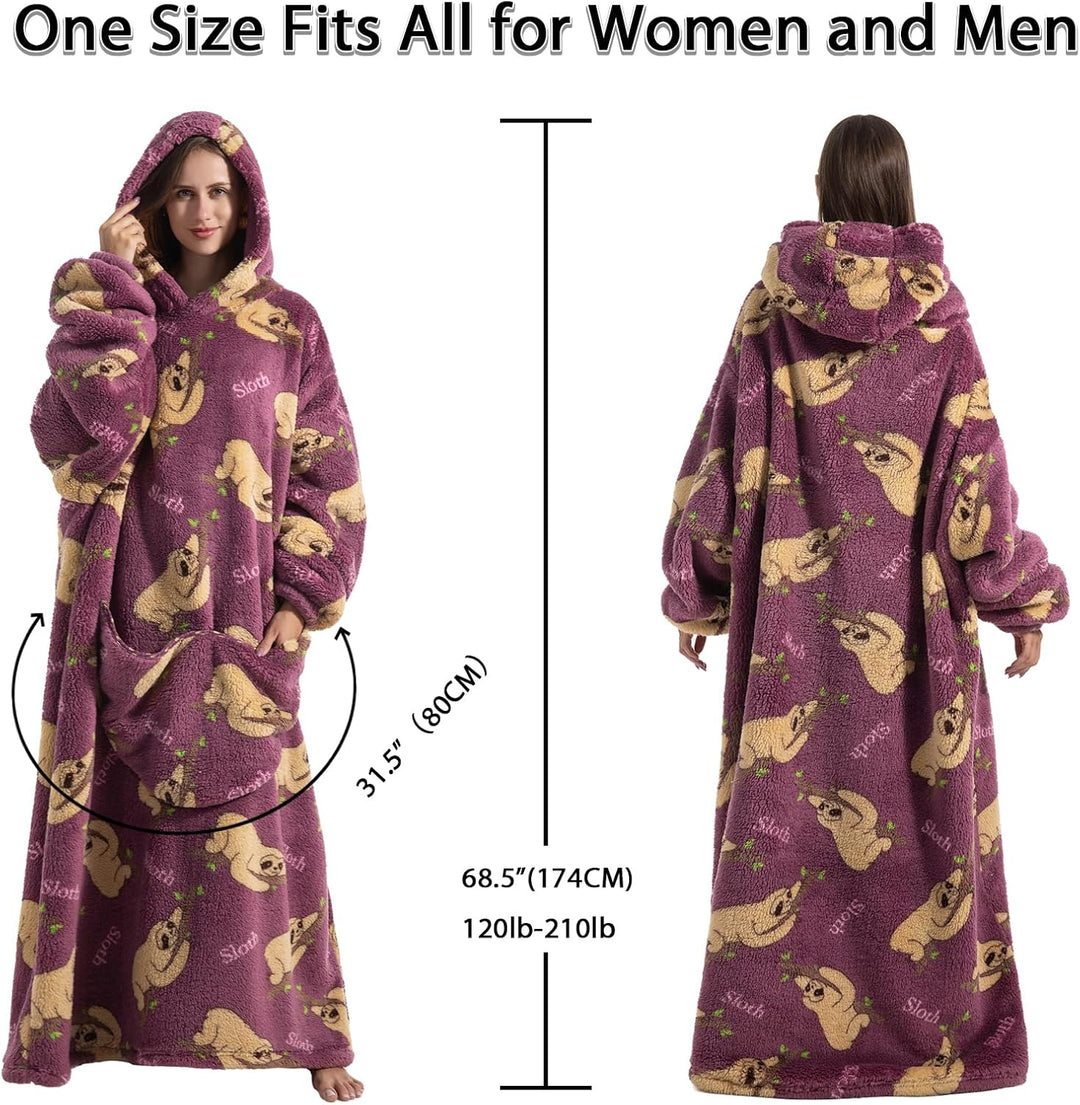 Verlängert Übergrosse Hoodie Decke,Decken Hoodie Damen mit Tasche und Kapuze,Superweiche und Warme K