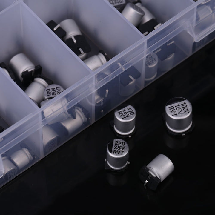 24 Value 400Pcs Elektrolytkondensator-Sortiment-Box-Kit, SMD-Aluminium-Elektrolytkondensator-Sortime