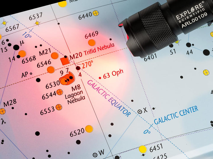 Explore Scientific Astro R-Lite Rotlicht-Taschenlampe mit mehreren Einstellungen und 360 Grad Signal