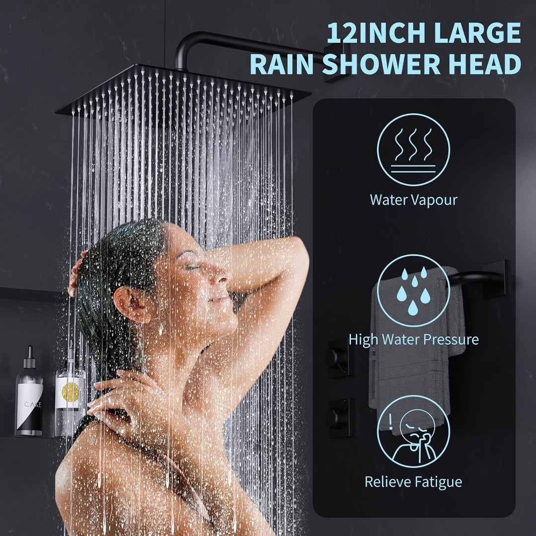 12 Zoll (30cm) Regendusche Duschkopf – Edelstahl, Hochdruck, Ultradünn, 360° Schwenkbar – Grosser Lu