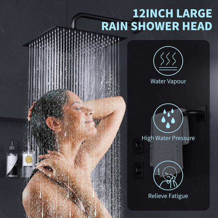 12 Zoll (30cm) Regendusche Duschkopf – Edelstahl, Hochdruck, Ultradünn, 360° Schwenkbar – Grosser Lu