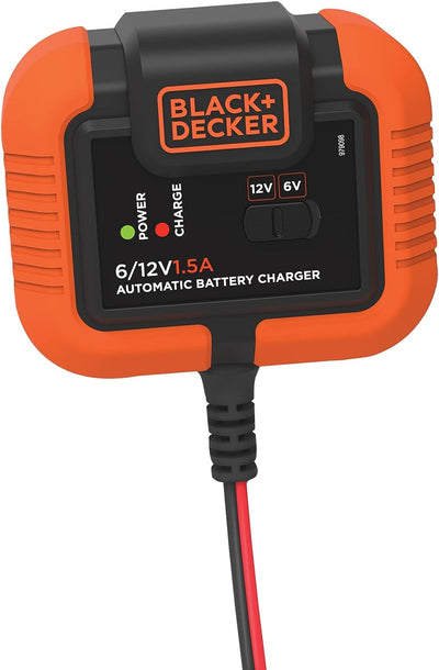 BLACK+DECKER 201868 Batterieladegerät 6/12V – 1.5A Auto-Motorad, ladungserhaltung Automatisch 6-12V