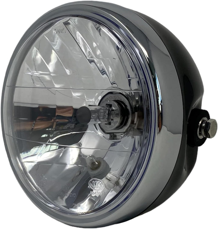Chrom-Motorradscheinwerfer, 165 mm, Universal-Scheinwerfer für Cafe Racer, Retro-Projekte und indivi