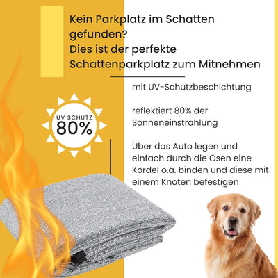 Rosi's Barf-Glück XL Schattennetz Auto 4x6 für Hunde 4x6 m – 24m² Alu UV Sonnenschutz Hitzeschutz Al