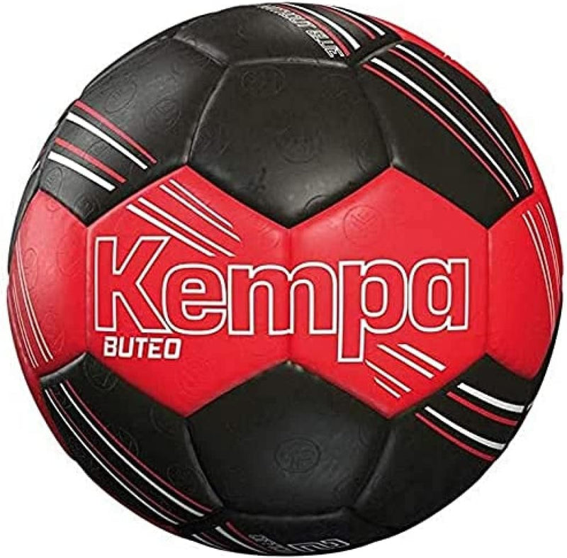 Kempa Buteo Fussballbälle 3 rot/schwarz, 3 rot/schwarz