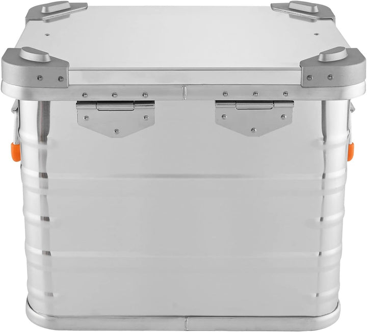 ALUBOX Alukiste abschliessbar E31 - Premium Aluminium Lagerbox 31 Liter - Deckel mit Aluminium Druck