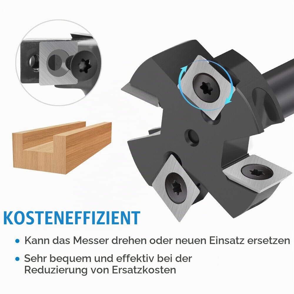 BALUGAEA Planfräser 12mm Schaft Durchmesser 45mm 4 Zähne Hobelfräser Abflachfräser Planfräser für Ob